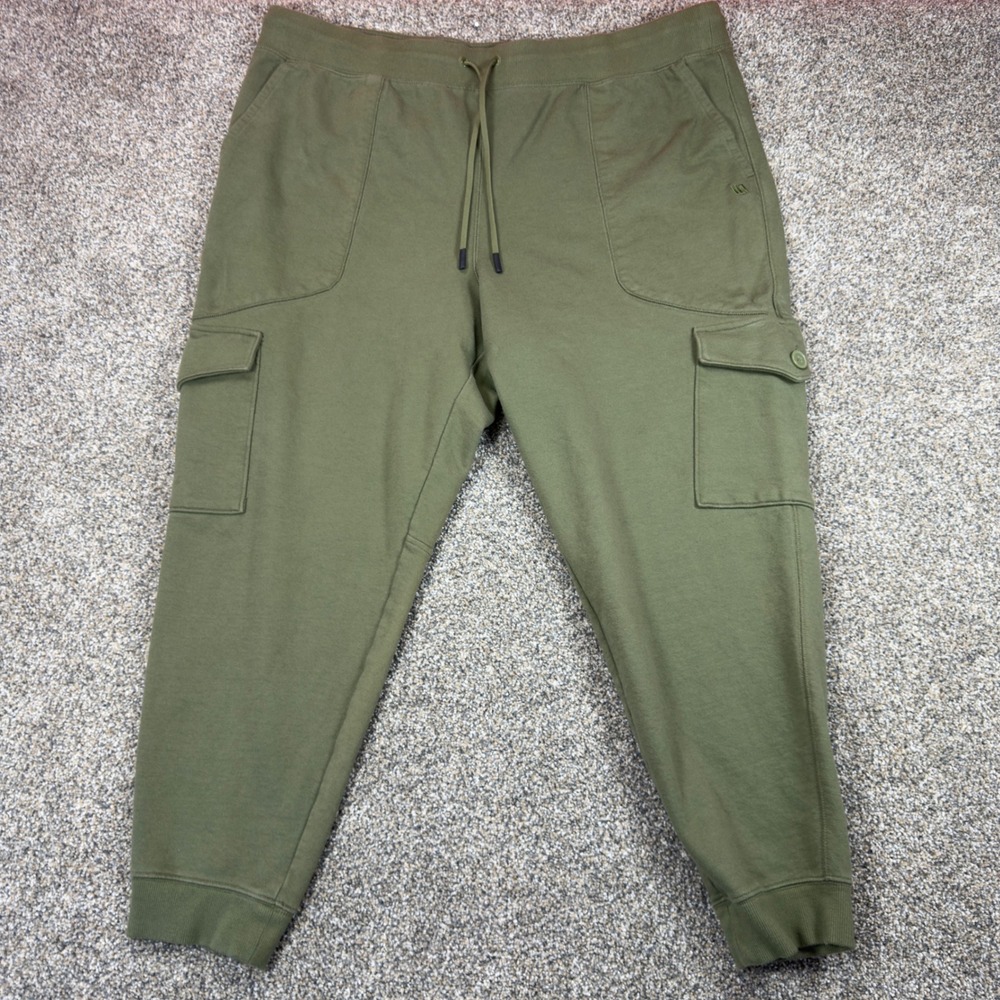 VRST Mens Cargo Jogger Pants Olive Green XX-Large Drawstring Sweatpants Utility